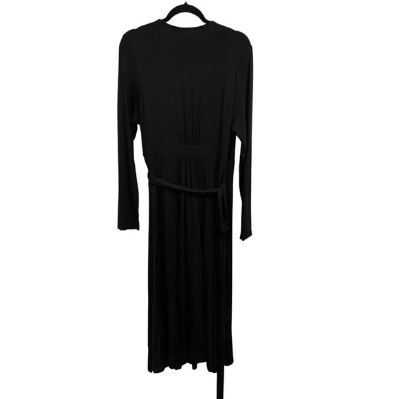 NWT Boden (14 R) Black Long Maxi Wrap Tie Waist Knotted Long Sleeve Dress - Picture 3 of 9